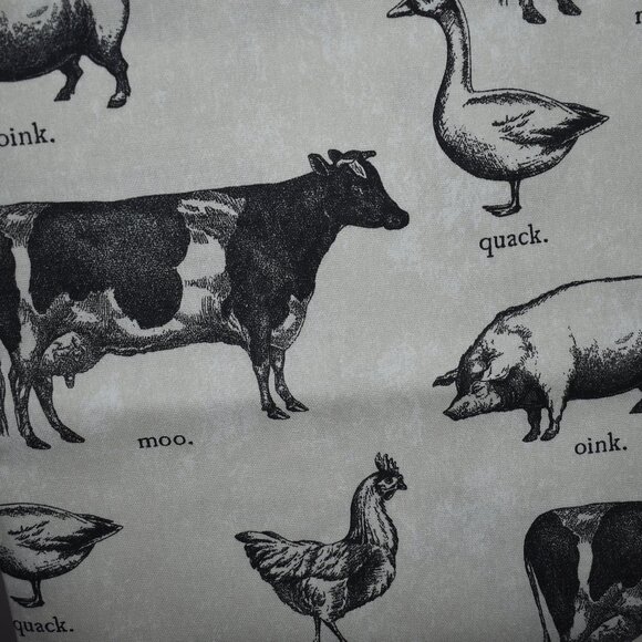 Joann Fabric One Yard Country Farmhouse Animals Fabric - cow chicken duck pig - Picture 8 of 8